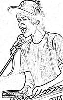 coloriage justin bieber joue du clavier